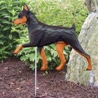 miniature pinscher "min pin" dog breed garden sign