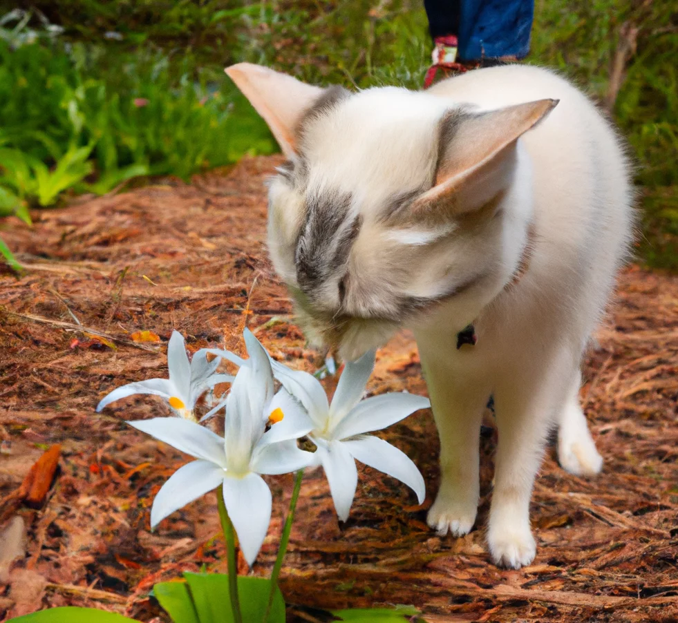 Bride's Bonnet/ Queen's Cup in pet-friendly natural landscaped gardens is nontoxic to cats & dogs